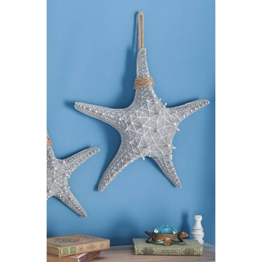 Dark Grey Coastal Polystone Wall Decor, 20" x 20"